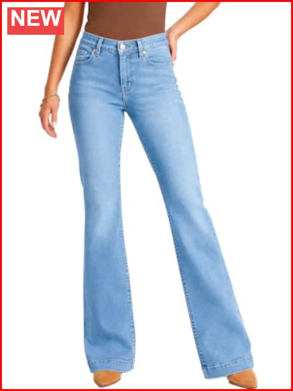 Women's Stretchy Flare Bootcut Curvy Denim Jeans Mid Rise Wide Leg Y2K